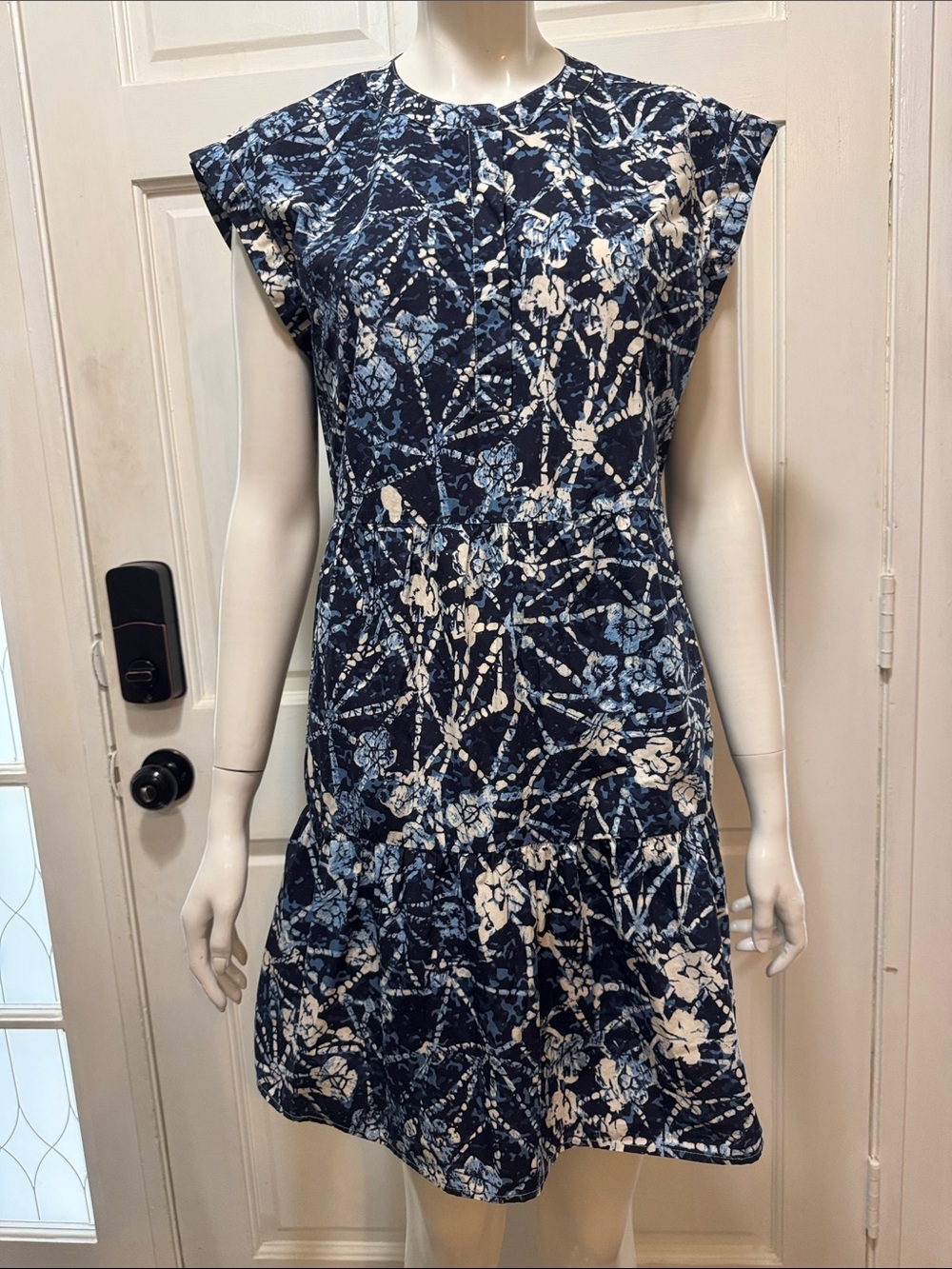 Marie Oliver 100% Cotton Arden Mini Shift Dress Cap-Sleeve Dress Size Medium